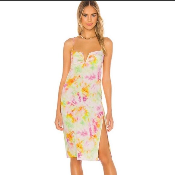 Sun Becomes Her Willow Midi Dress  Rainbow 4 coastal beach boho - Picture 1 of 11